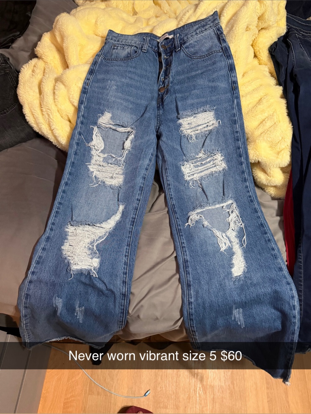 High-Rise Distressed Blue Women’s Jeans